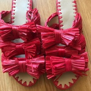 Lovely PLV brand sandals. Pretty Red Raffia